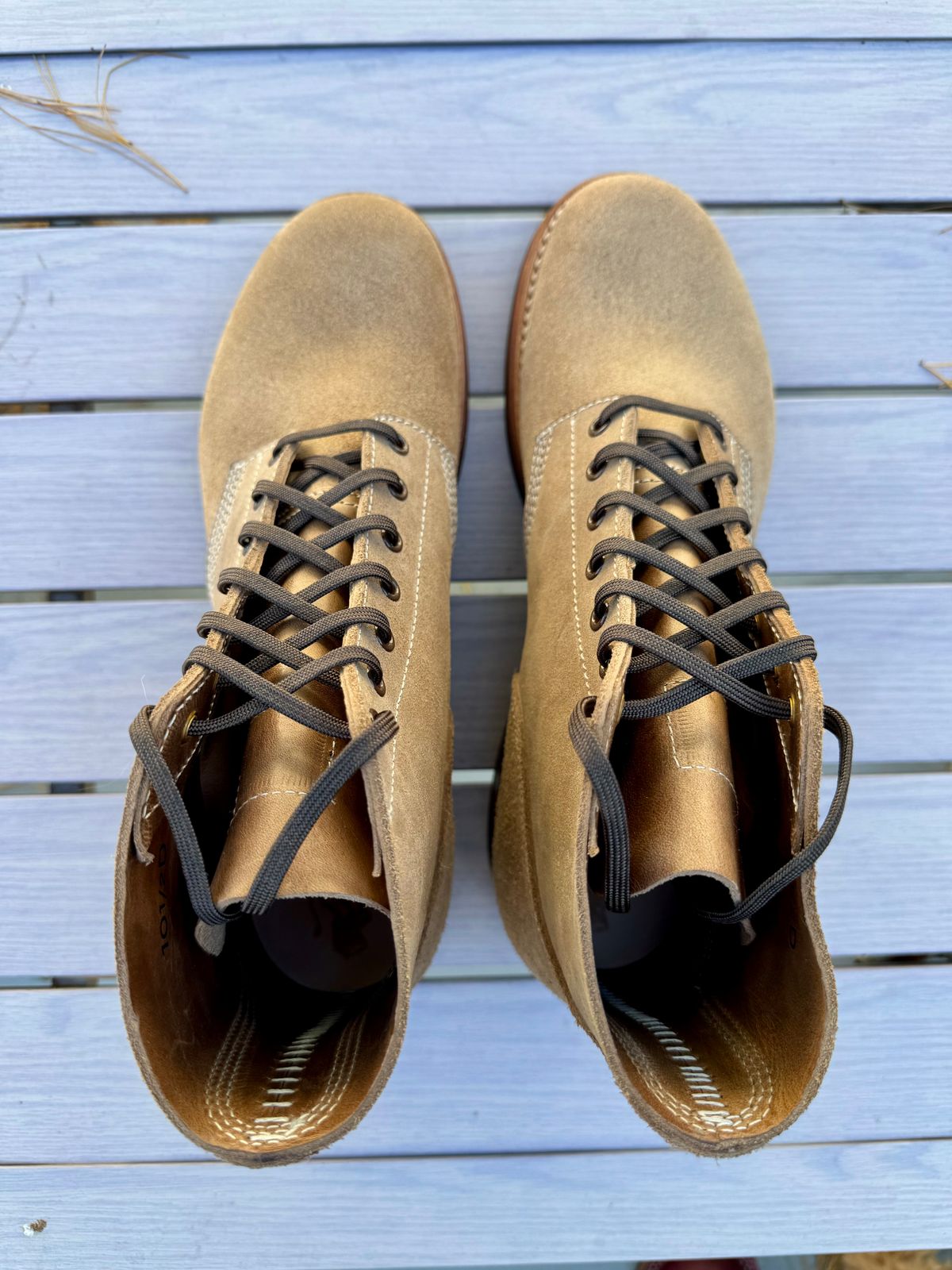 Photo by nvrp813 on October 8, 2024 of the John Lofgren M-43 Service Shoes in Horween Natural Chromexcel Roughout.