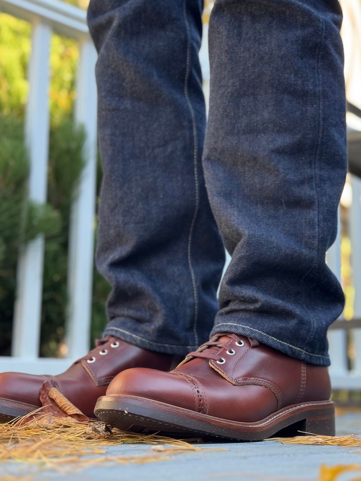 Photo by nvrp813 on October 11, 2024 of the John Lofgren Combat Boots in Horween Timber Chromexcel.