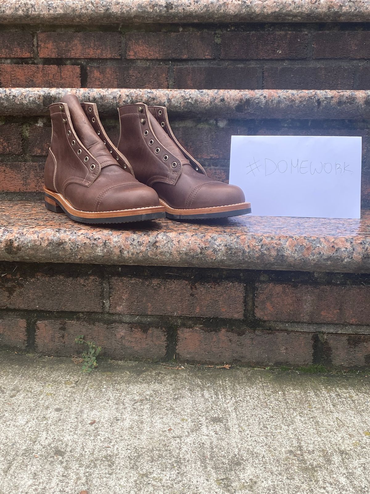 Photo by CHUNHWA on October 3, 2022 of the Truman Service Boot in Horween Walnut Cypress.