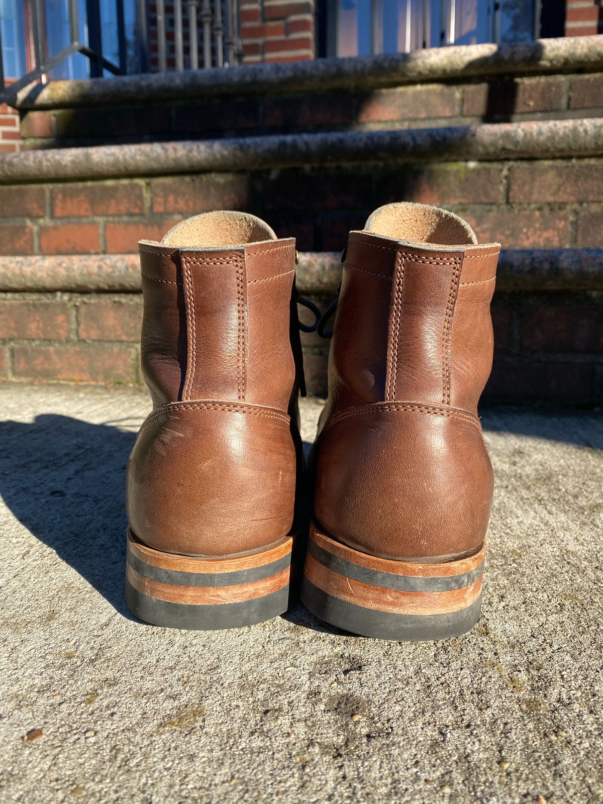 Photo by CHUNHWA on November 8, 2022 of the Truman Service Boot in Horween Walnut Cypress.