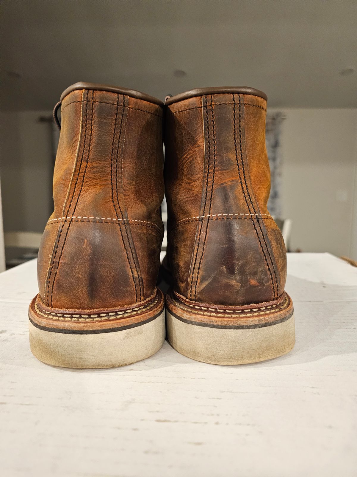 Photo by jtstav on March 6, 2023 of the Red Wing 6-Inch Classic Moc in S.B. Foot Copper Rough and Tough.