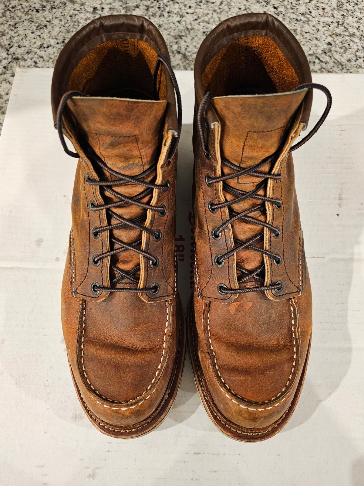 Photo by jtstav on March 6, 2023 of the Red Wing 6-Inch Classic Moc in S.B. Foot Copper Rough and Tough.