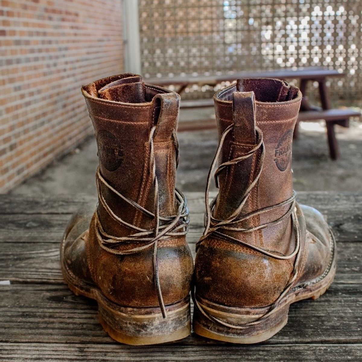 Photo by traceycortez on November 5, 2025 of the Frank's Boots Ground Pounder in Horween Natural Waxed Flesh.