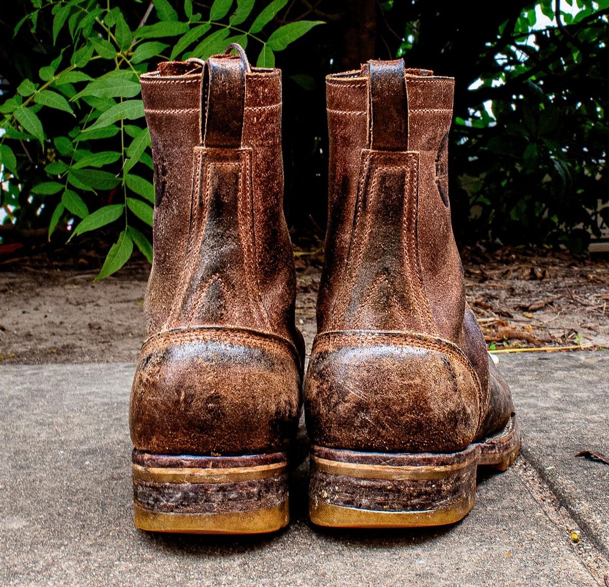 Photo by traceycortez on December 5, 2025 of the Frank's Boots Ground Pounder in Horween Natural Waxed Flesh.