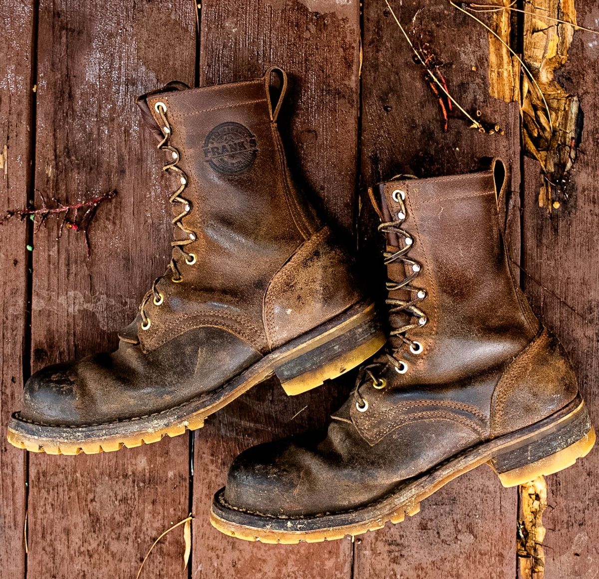 Photo by traceycortez on December 5, 2025 of the Frank's Boots Ground Pounder in Horween Natural Waxed Flesh.