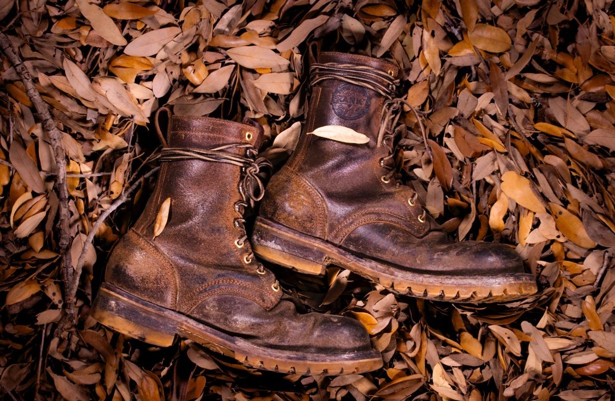 Photo by traceycortez on March 5, 2026 of the Frank's Boots Ground Pounder in Horween Natural Waxed Flesh.