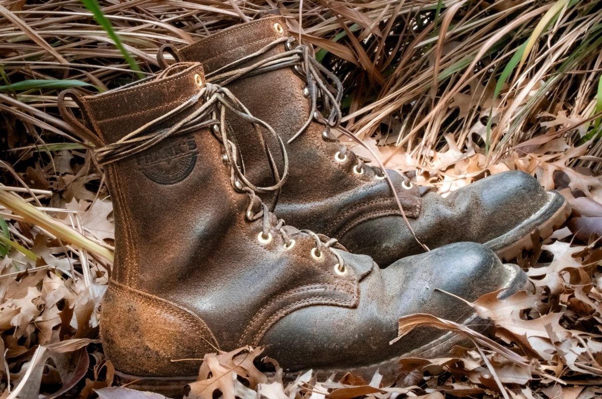 Photo by traceycortez on April 3, 2026 of the Frank's Boots Ground Pounder in Horween Natural Waxed Flesh.