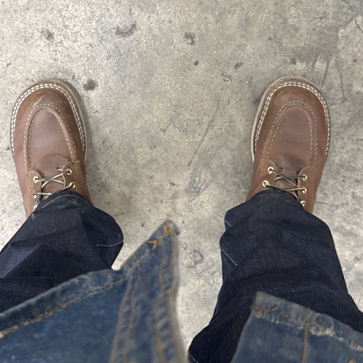 Photo by traceycortez on October 8, 2025 of the Nicks Moc Toe HD in Horween Ember Waxed flesh.