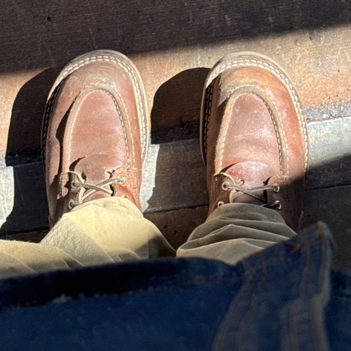 Photo by traceycortez on October 15, 2025 of the Nicks Moc Toe HD in Horween Ember Waxed flesh.