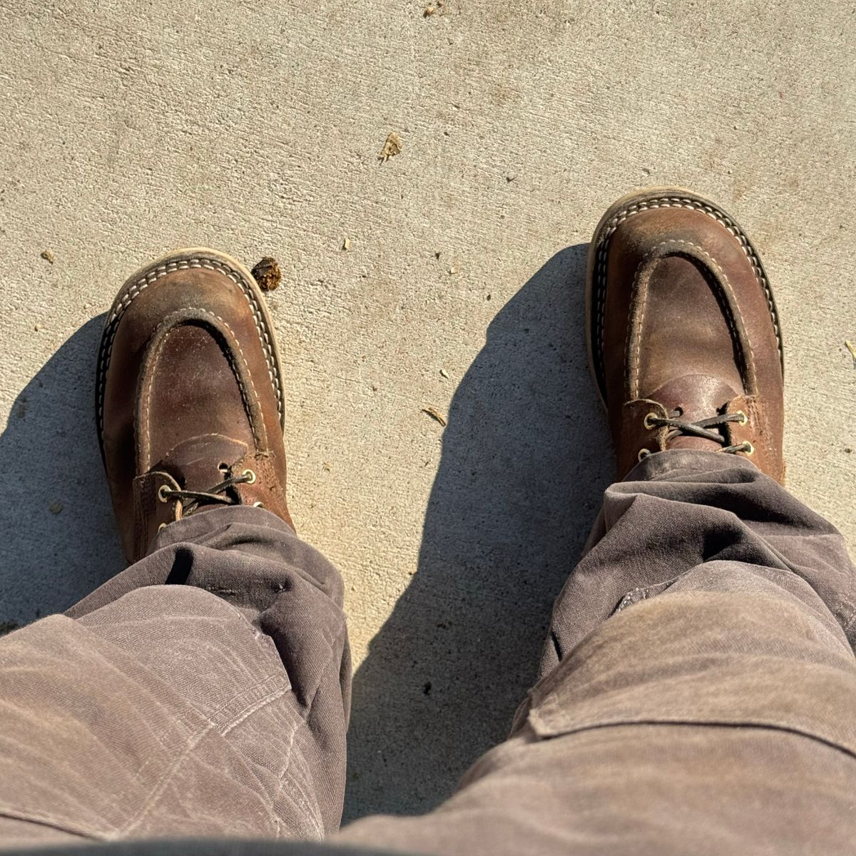 Photo by traceycortez on October 27, 2025 of the Nicks Moc Toe HD in Horween Ember Waxed flesh.