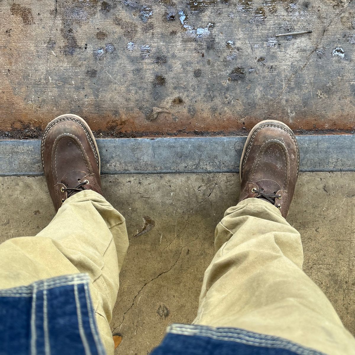 Photo by traceycortez on November 1, 2025 of the Nicks Moc Toe HD in Horween Ember Waxed flesh.