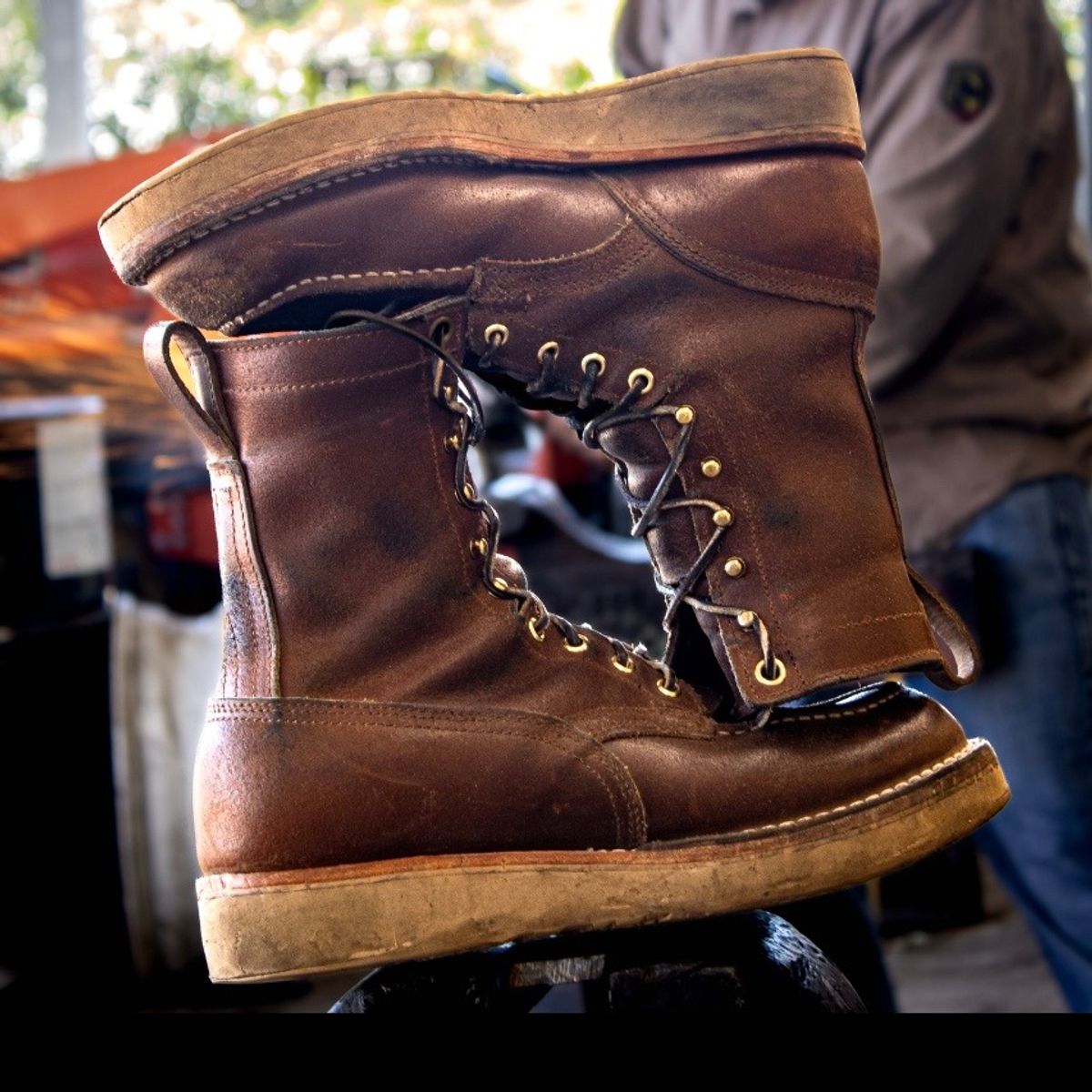 Photo by traceycortez on November 5, 2025 of the Nicks Moc Toe HD in Horween Ember Waxed flesh.
