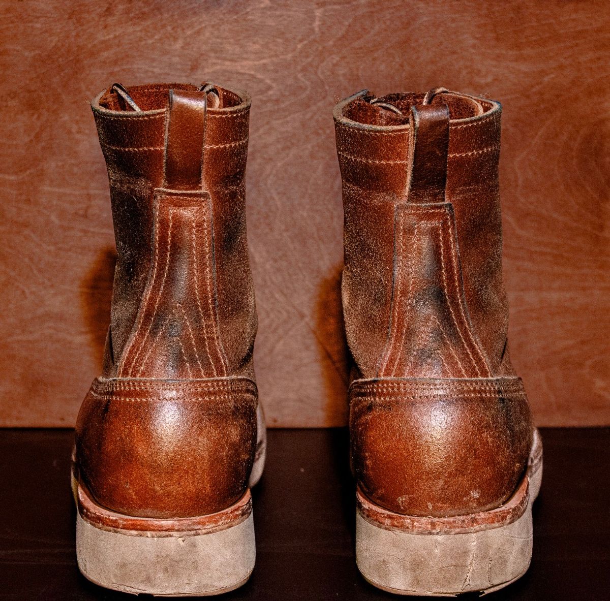 Photo by traceycortez on December 5, 2025 of the Nicks Moc Toe HD in Horween Ember Waxed flesh.