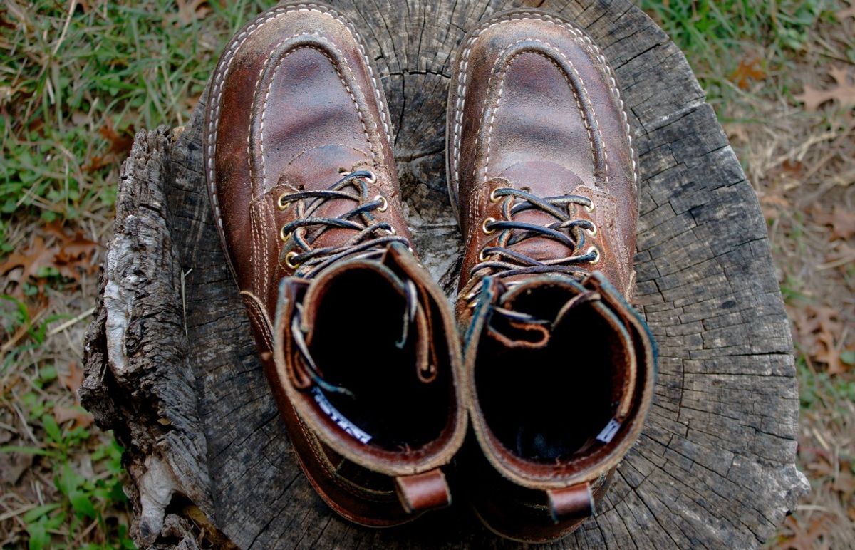 Photo by traceycortez on December 5, 2025 of the Nicks Moc Toe HD in Horween Ember Waxed flesh.