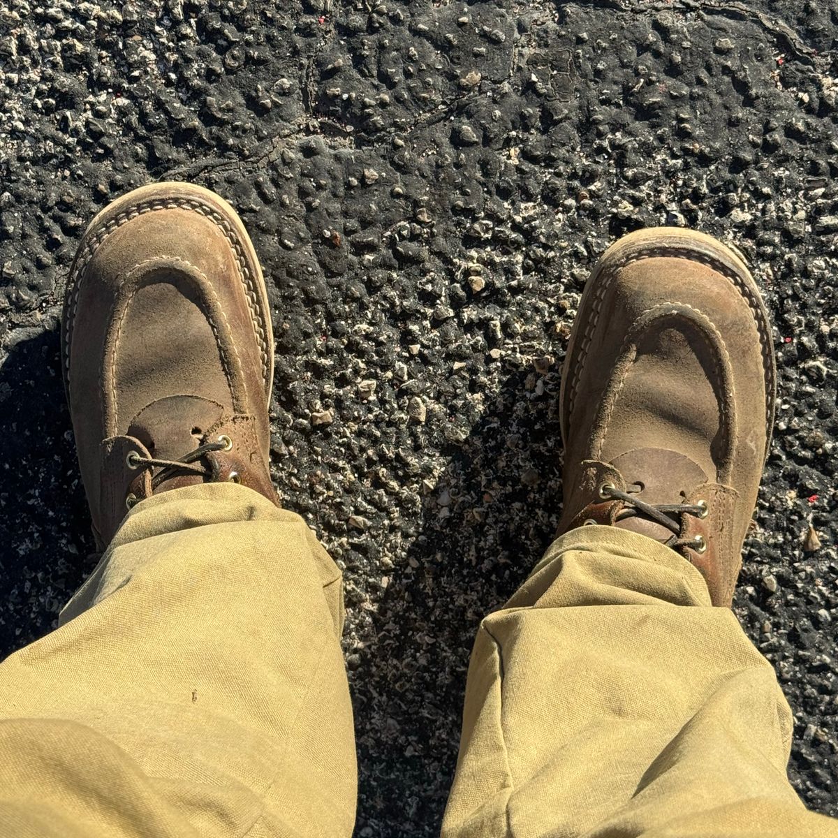 Photo by traceycortez on December 9, 2025 of the Nicks Moc Toe HD in Horween Ember Waxed flesh.