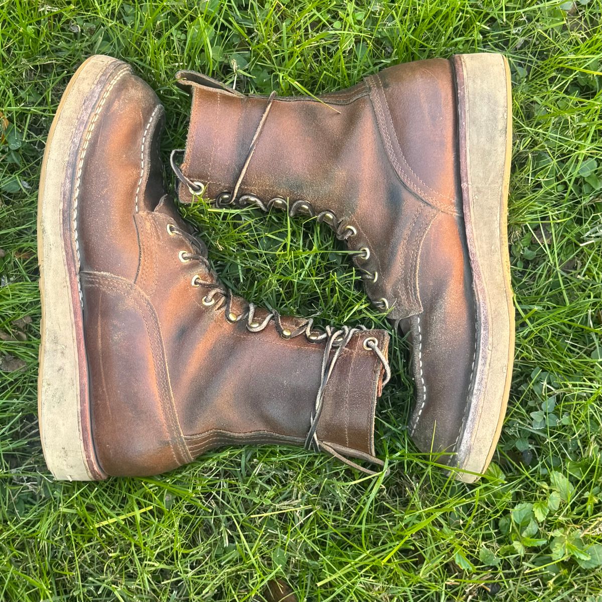 Photo by traceycortez on January 4, 2026 of the Nicks Moc Toe HD in Horween Ember Waxed flesh.