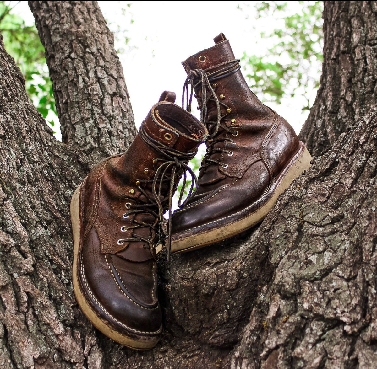 Photo by traceycortez on April 3, 2026 of the Nicks Moc Toe HD in Horween Ember Waxed flesh.