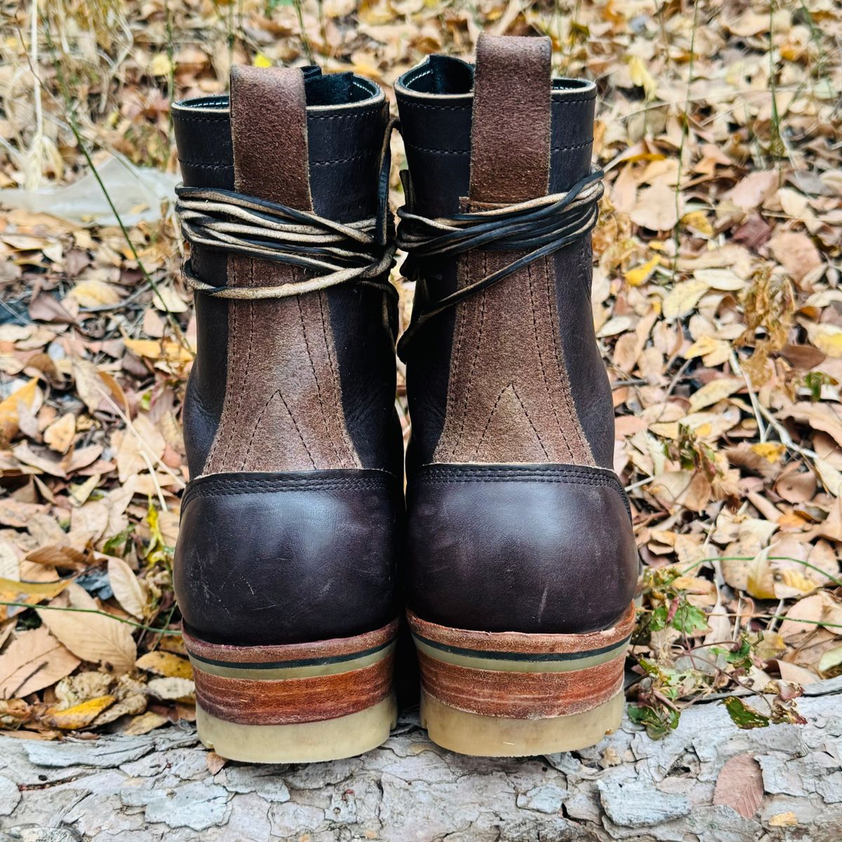Photo by traceycortez on November 5, 2024 of the Frank's Boots Type 1 Commander in Horween Black Teacore Cypress & Horween Natural Waxed Flesh.