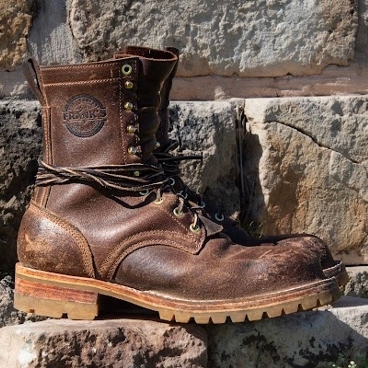 Photo by traceycortez on November 5, 2023 of the Frank's Boots Ground Pounder in Horween Natural Waxed Flesh.