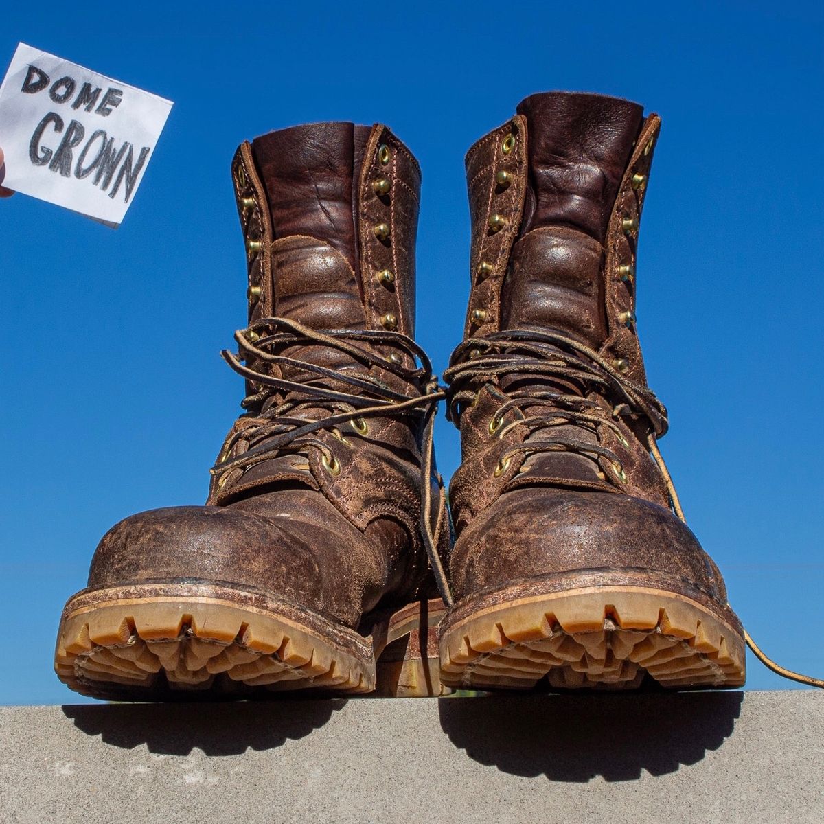 Photo by traceycortez on November 5, 2023 of the Frank's Boots Ground Pounder in Horween Natural Waxed Flesh.