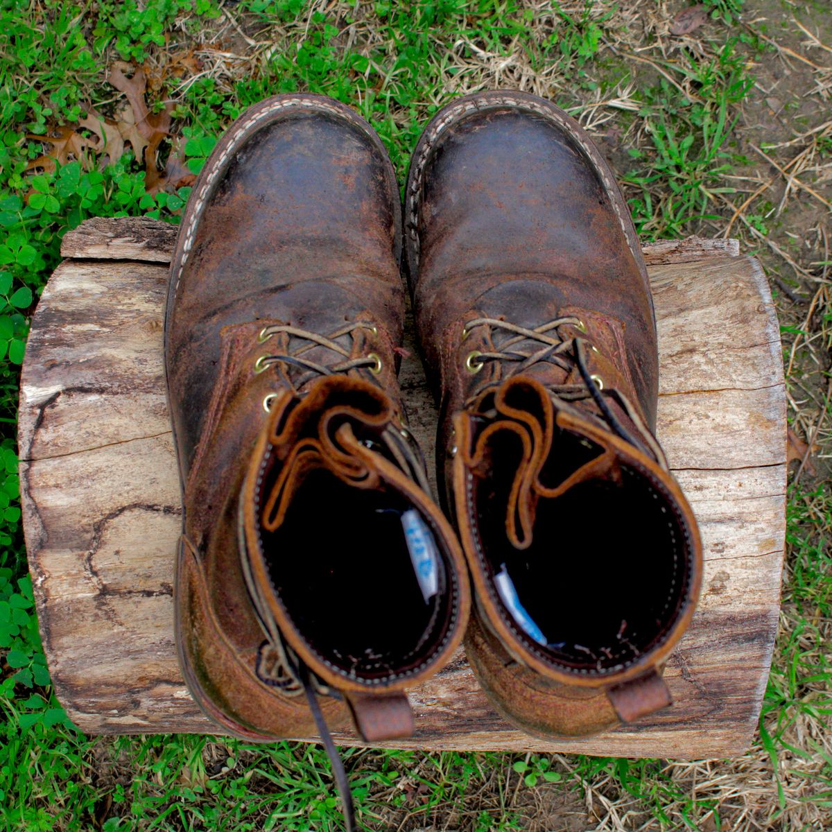Photo by traceycortez on February 5, 2024 of the Frank's Boots Ground Pounder in Horween Natural Waxed Flesh.