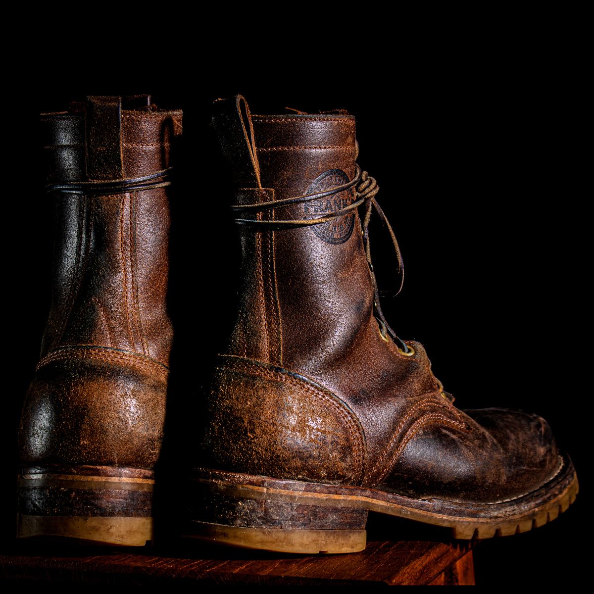 Photo by traceycortez on April 5, 2024 of the Frank's Boots Ground Pounder in Horween Natural Waxed Flesh.