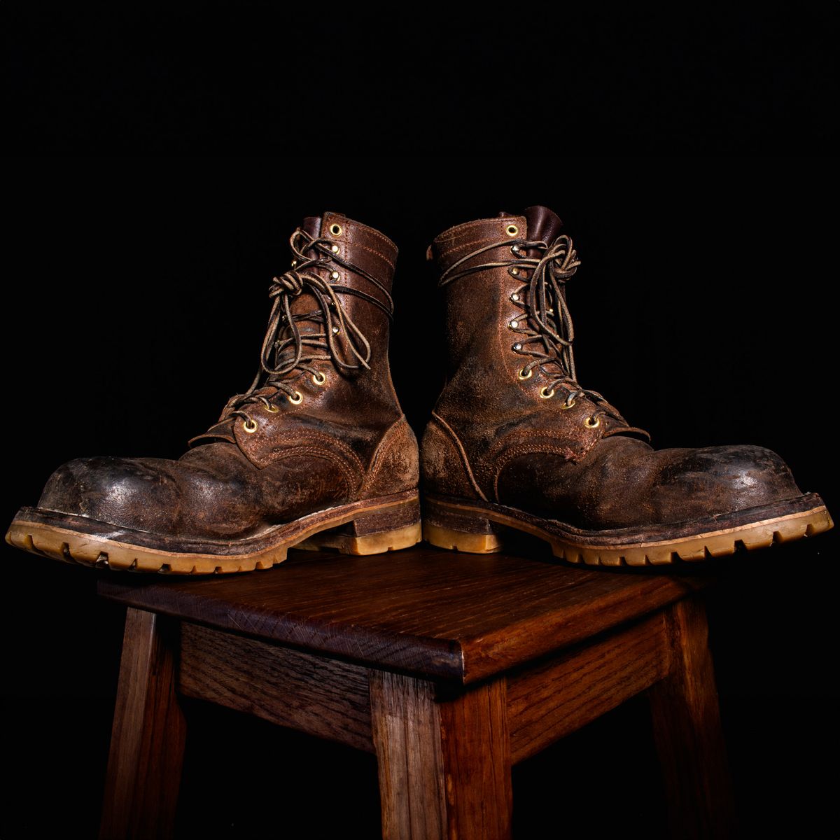 Photo by traceycortez on April 5, 2024 of the Frank's Boots Ground Pounder in Horween Natural Waxed Flesh.