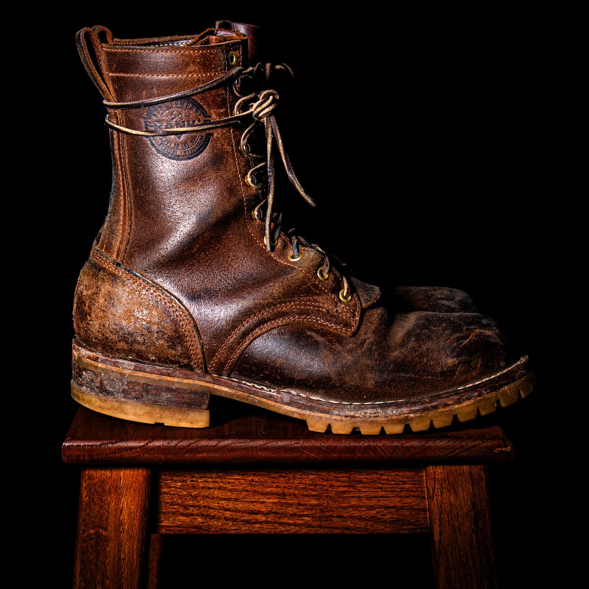 Photo by traceycortez on April 5, 2024 of the Frank's Boots Ground Pounder in Horween Natural Waxed Flesh.