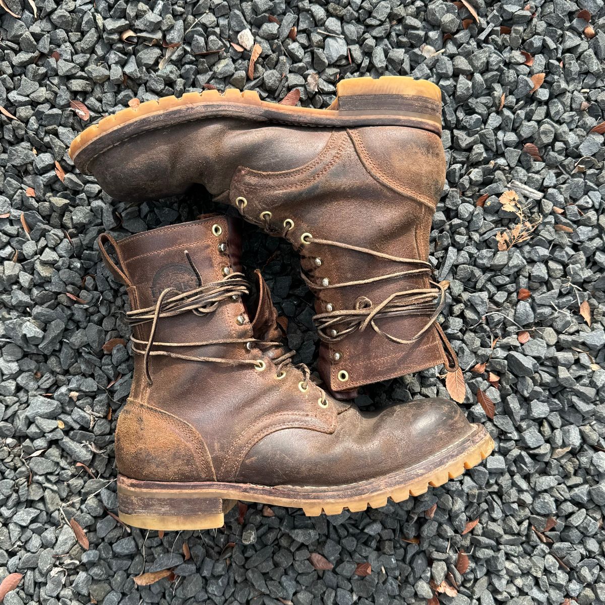 Photo by traceycortez on November 3, 2024 of the Frank's Boots Ground Pounder in Horween Natural Waxed Flesh.
