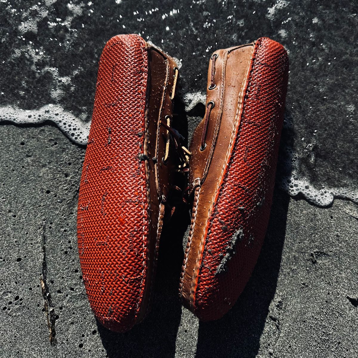 Photo by tippytoes on October 2, 2025 of the Quoddy Boat Moc II in Horween Natural Chromexcel.