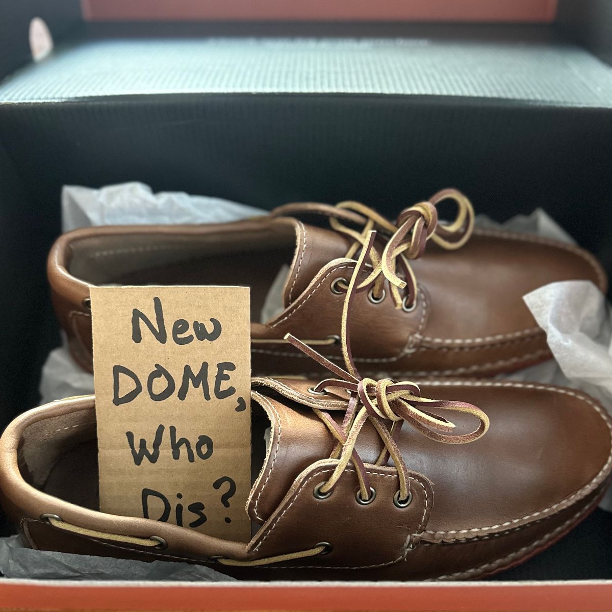 Photo by tippytoes on October 2, 2025 of the Quoddy Boat Moc II in Horween Natural Chromexcel.