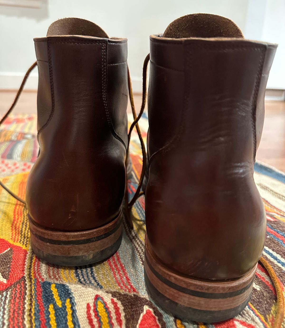 Photo by tippytoes on January 6, 2024 of the Viberg Service Boot in Horween Brown Chromexcel.