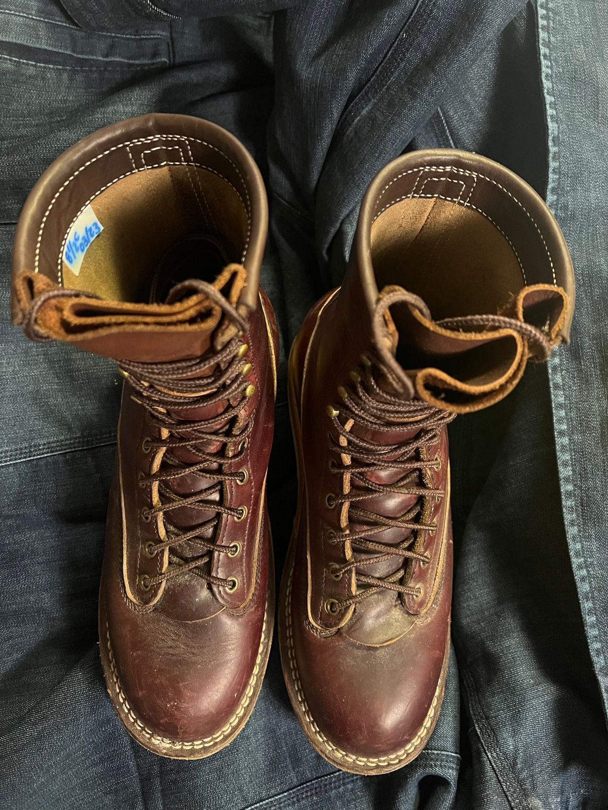 Photo by VanTrees on March 6, 2024 of the Frank's Boots Lace-To-Toe in Horween Burgundy Chromexcel.