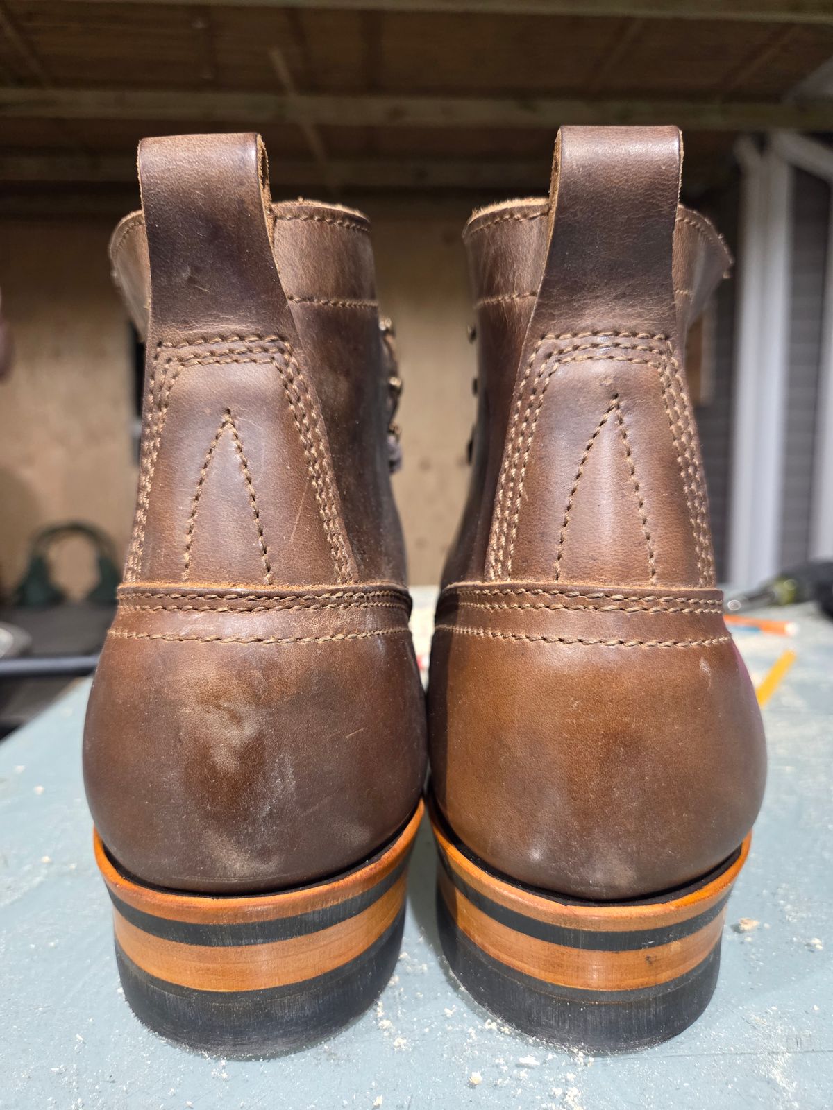 Photo by cherninhvac7997 on October 6, 2025 of the Drew's Boots 6-Inch Contractor in Rowdy Smooth.