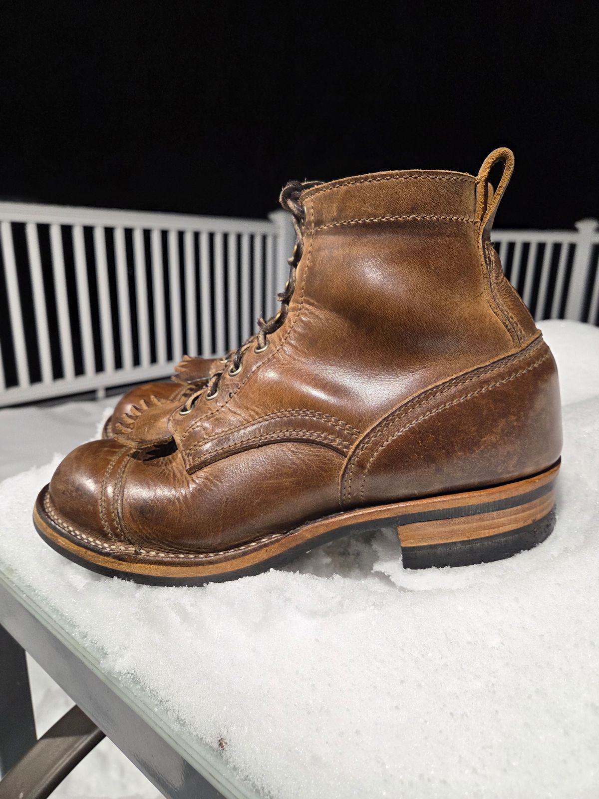 Photo by cherninhvac7997 on January 6, 2026 of the Drew's Boots 6-Inch Contractor in Rowdy Smooth.