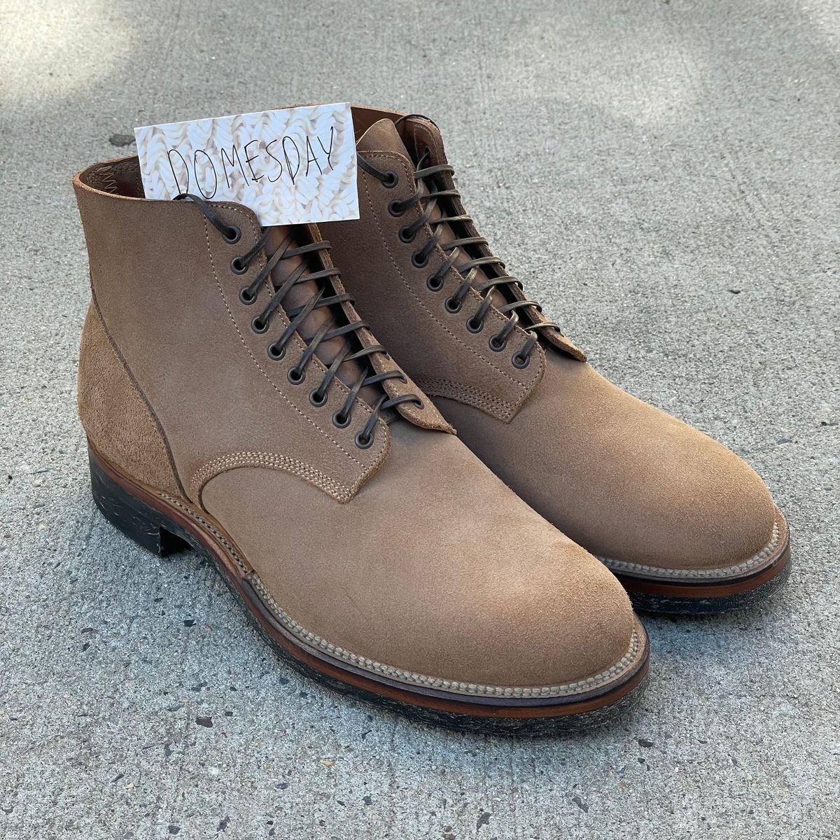 Photo by RemyTwotimes on October 15, 2024 of the Viberg N1 Boot in Horween Marine Field Roughout.