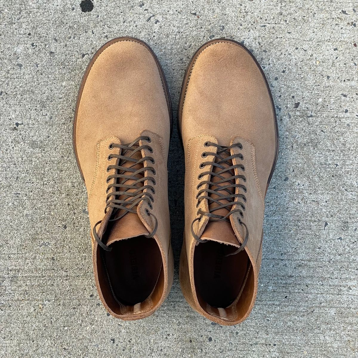 Photo by RemyTwotimes on October 15, 2024 of the Viberg N1 Boot in Horween Marine Field Roughout.