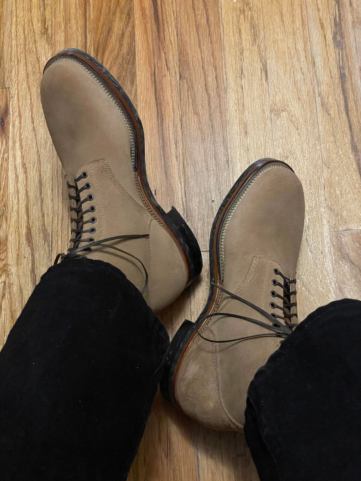 Photo by RemyTwotimes on October 15, 2024 of the Viberg N1 Boot in Horween Marine Field Roughout.