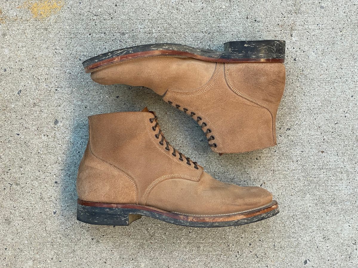 Photo by RemyTwotimes on November 5, 2024 of the Viberg N1 Boot in Horween Marine Field Roughout.