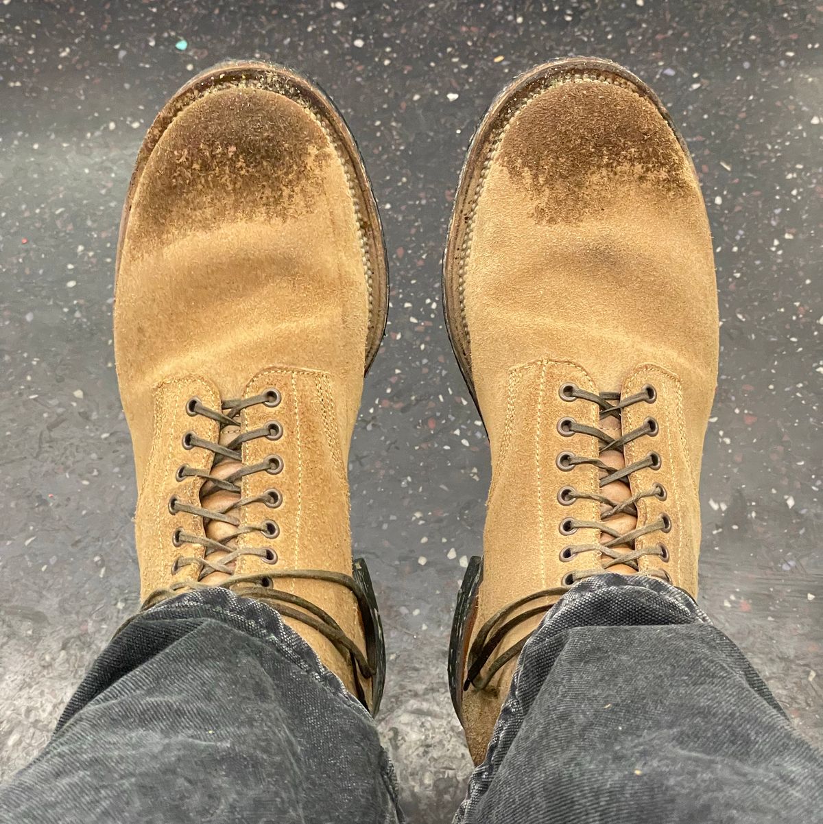 Photo by RemyTwotimes on November 23, 2024 of the Viberg N1 Boot in Horween Marine Field Roughout.