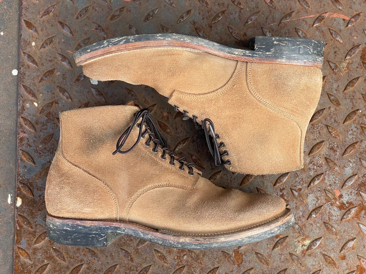 Photo by RemyTwotimes on February 4, 2025 of the Viberg N1 Boot in Horween Marine Field Roughout.