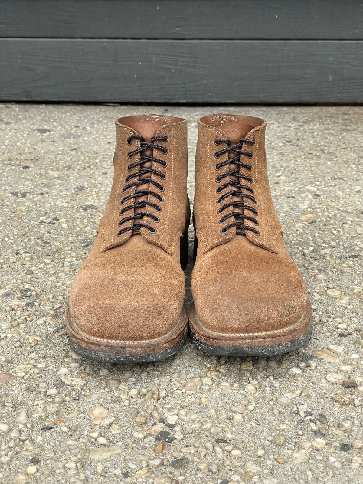 Photo by RemyTwotimes on March 5, 2025 of the Viberg N1 Boot in Horween Marine Field Roughout.