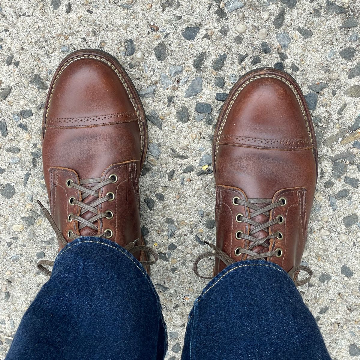 Photo by RemyTwotimes on March 22, 2025 of the Viberg Service Boot BCT in Horween Brown Chromexcel.