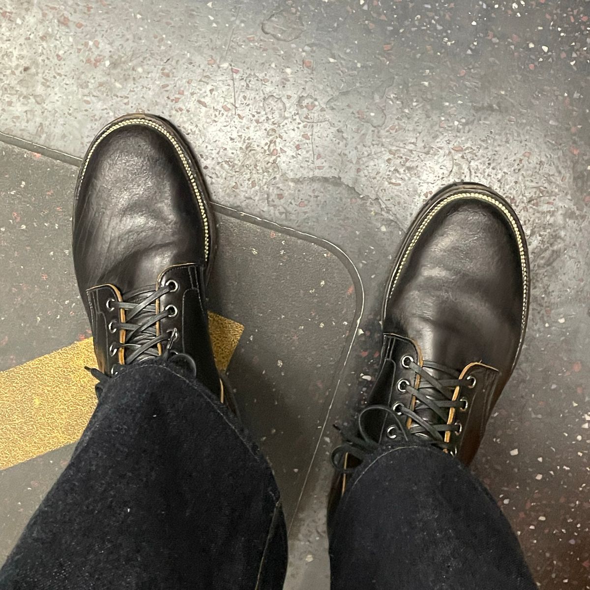 Photo by RemyTwotimes on August 15, 2023 of the Viberg Service Boot in Shinki Black Oiled Horsebutt.