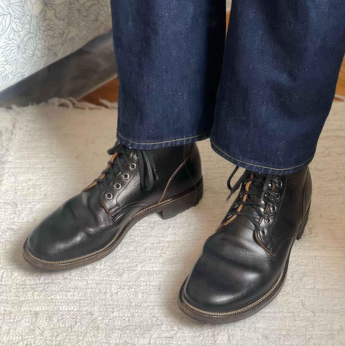Photo by RemyTwotimes on December 31, 2024 of the Viberg Service Boot in Shinki Black Oiled Horsebutt.