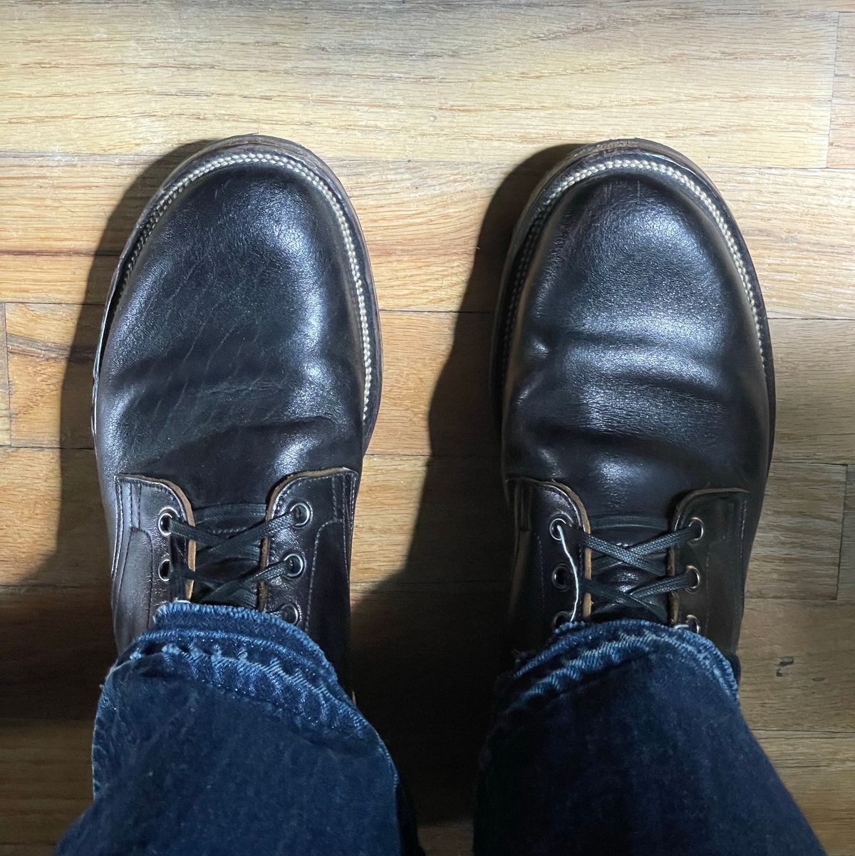 Photo by RemyTwotimes on March 28, 2026 of the Viberg Service Boot in Shinki Black Oiled Horsebutt.