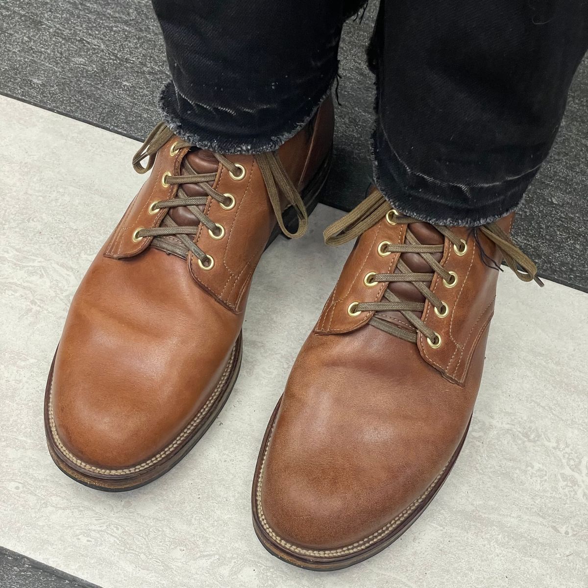 Photo by RemyTwotimes on June 17, 2025 of the Viberg Service Boot in Maryam Toscanello Horsebutt.