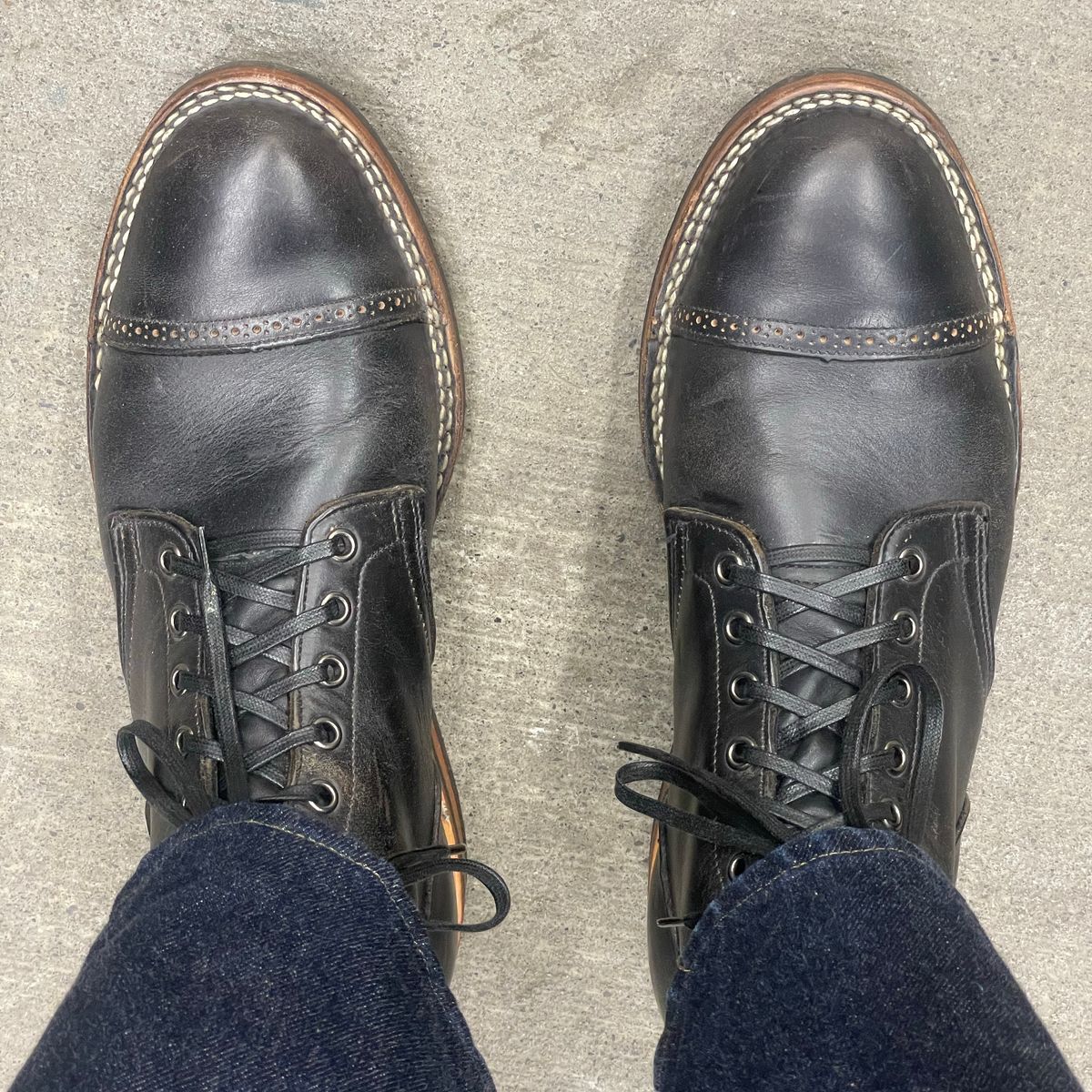 Photo by RemyTwotimes on May 29, 2026 of the Viberg Service Boot BCT in Horween Black Chromexcel.