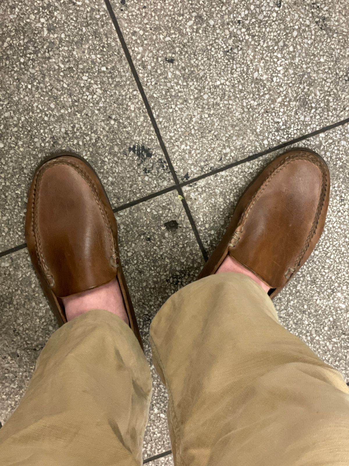 Photo by RemyTwotimes on July 29, 2023 of the Oak Street Bootmakers Slip Moc in Horween Natural Chromexcel.