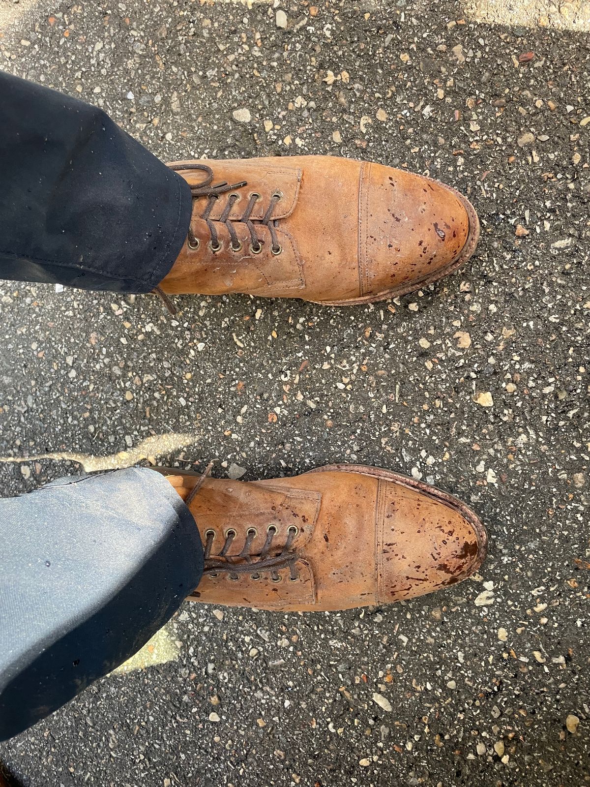 Photo by WalkingToMyWedding on November 6, 2023 of the Meermin Jumper Boot in Tobacco Waxy Shell Cordovan.